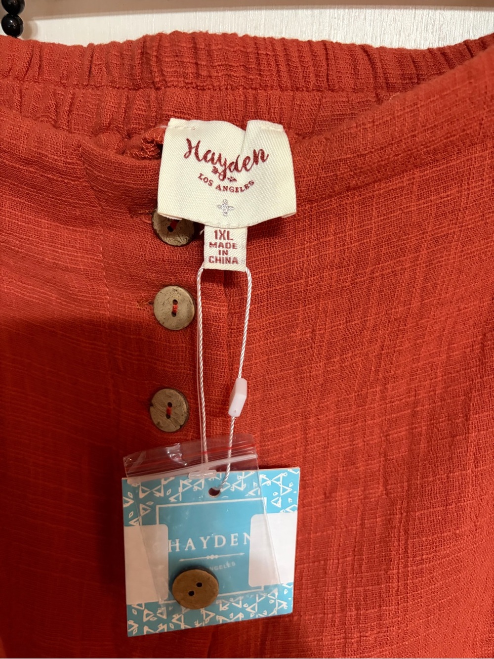 Maya Rust Button-Front Cropped Wide-Leg Pants - Picture 2 of 9